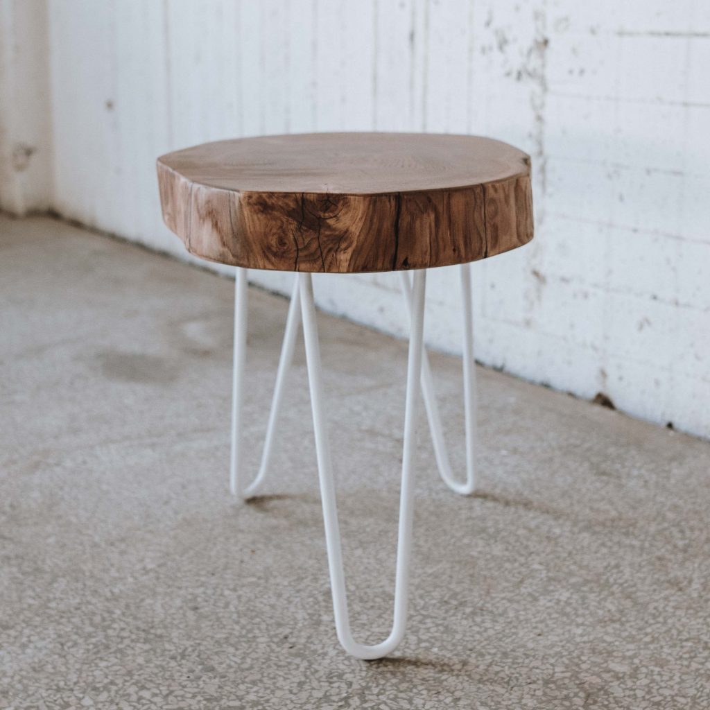 Chestnut side table hairpin legs