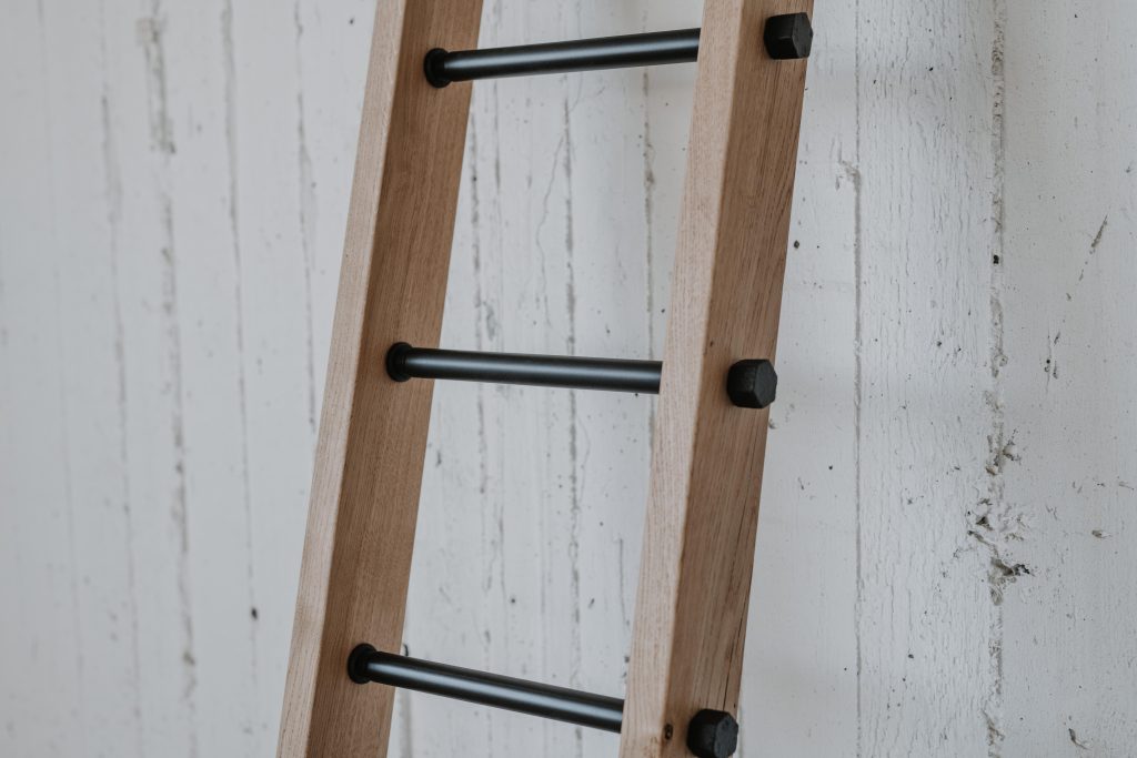 Wood and metal decorative ladder